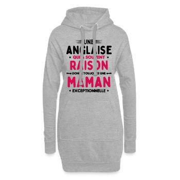 Une anglaise donne toujours maman exceptionnelle - Sweat-shirt à capuche long Femme - gris chiné - Devant