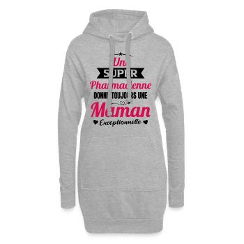 Pharmacienne Future Maman fête des mères - Sweat-shirt à capuche long Femme - gris chiné - Devant
