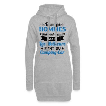 Les meilleurs hommes font du camping-car - Sweat-shirt à capuche long Femme - gris chiné - Devant