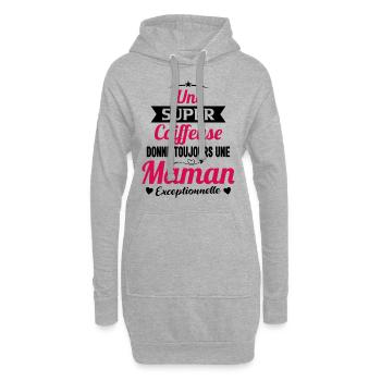 Coiffeuse cadeau drôle maman future coiffure - Sweat-shirt à capuche long Femme - gris chiné - Devant