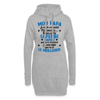 Annonce grossesse Cadeau Futur Papa Future Maman - Sweat-shirt à capuche long Femme - gris chiné - Devant