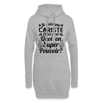 Je suis une Cariste c'est mon super pouvoir - Sweat-shirt à capuche long Femme - gris chiné - Devant