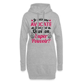 Je suis une Avocate c'est mon super pouvoir - Sweat-shirt à capuche long Femme - gris chiné - Devant