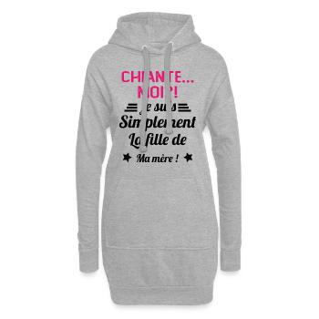 Chiante moi je suis simplement la fille de ma mère - Sweat-shirt à capuche long Femme - gris chiné - Devant