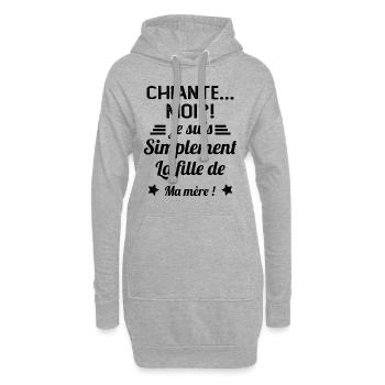 Chiante moi je suis simplement la fille de ma mère - Sweat-shirt à capuche long Femme - gris chiné - Devant