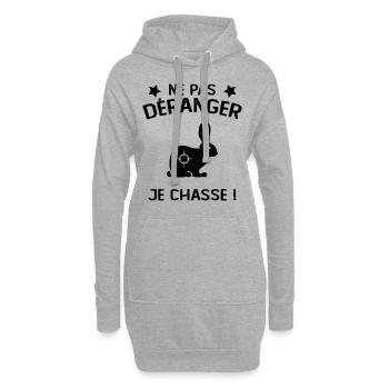 Ne Pas déranger Je Chasse ! - Sweat-shirt à capuche long Femme - gris chiné - Devant