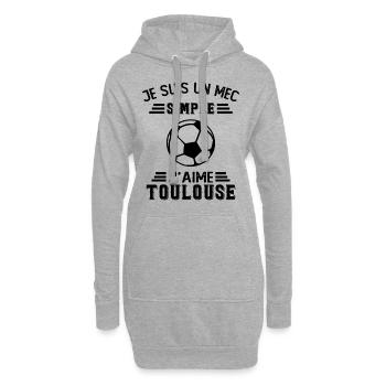 Je Suis Un Mec Simple J'aime Toulouse Supporter - Sweat-shirt à capuche long Femme - gris chiné - Devant