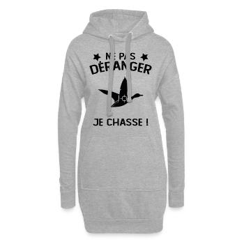 Ne Pas déranger Je Chasse ! - Sweat-shirt à capuche long Femme - gris chiné - Devant