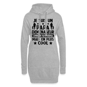 Je suis un Papa Déménageur Plus Cool - Sweat-shirt à capuche long Femme - gris chiné - Devant