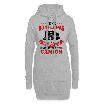 Je Ne Ronfle Pas Je Rêve Que Je Suis Un Camion - Sweat-shirt à capuche long Femme - gris chiné - Devant