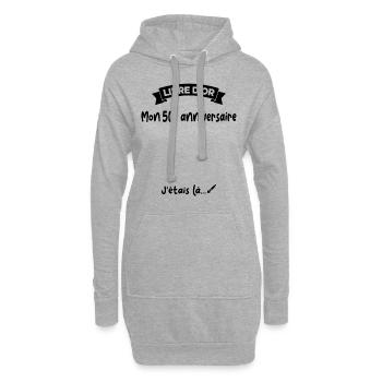 Cadeau drôle 50e Anniversaire Livre D'or - Sweat-shirt à capuche long Femme - gris chiné - Devant