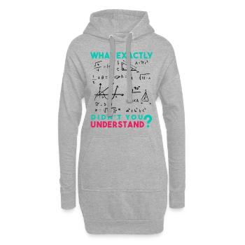Lustige Mathe Sprüche, Physik und Mathe Formel - Hoodie-Kleid - Grau meliert - Vorne
