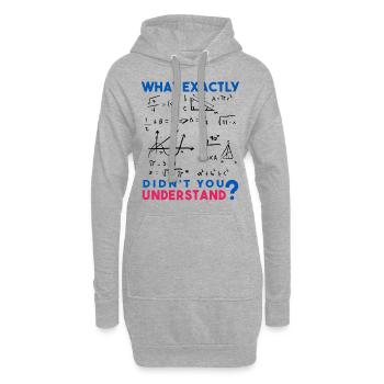 Lustige Mathe Sprüche, Physik und Mathe Formel - Hoodie-Kleid - Grau meliert - Vorne