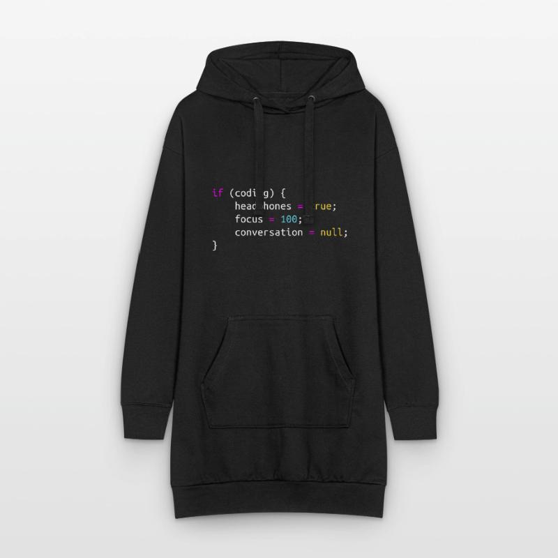 Funny gift for Programmer Headphones while Coding Hoodie Dress
