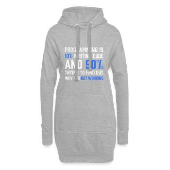 "Programmierung ist 10% Code schreiben" Geschenkprogrammierer - Hoodie-Kleid - Grau meliert - Vorne