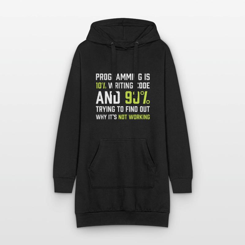 Programming is 10% writing Code | Programmer Gift Hoodie Dress