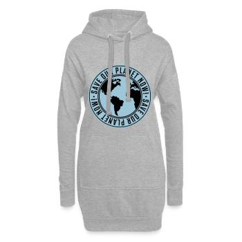 sauver notre planète maintenant - la terre - Sweat-shirt à capuche long Femme - gris chiné - Devant
