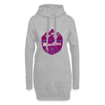 Mountain Berge Spruch - Hoodie-Kleid - Grau meliert - Vorne