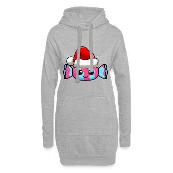 Bonbons Weihnachten Comic Xmas - Hoodie-Kleid - Grau meliert - Vorne