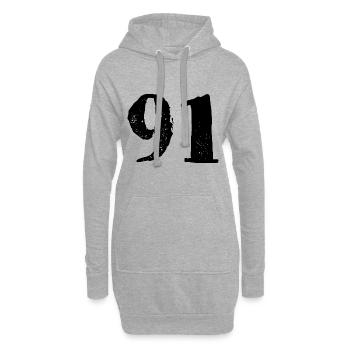 Maillot à 91 numéros - Sweat-shirt à capuche long Femme - gris chiné - Devant