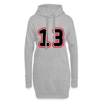13 Numéro de numéro - Sweat-shirt à capuche long Femme - gris chiné - Devant