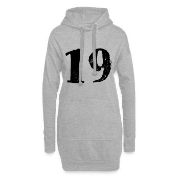 19 Zahl Trikot - Hoodie-Kleid - Grau meliert - Vorne