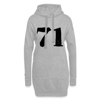 71 Zahl Trikot - Hoodie-Kleid - Grau meliert - Vorne