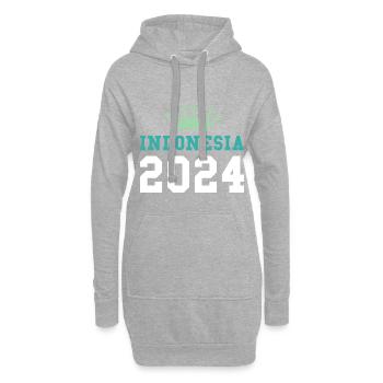 Indonésie 2024 Krona - Sweat-shirt à capuche long Femme - gris chiné - Devant