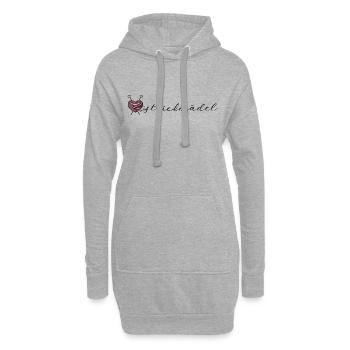 Stricken Frau Mädchen Strickmädel Geschenkidee - Hoodie-Kleid - Grau meliert - Vorne