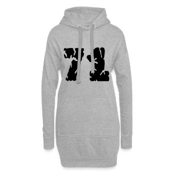 71 Zahl Trikot - Hoodie-Kleid - Grau meliert - Vorne