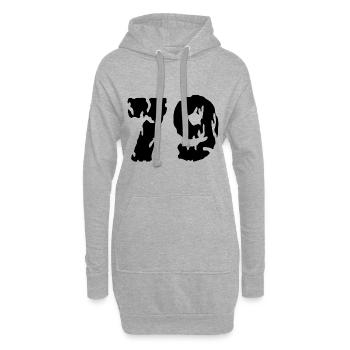 79 Zahl Trikot - Hoodie-Kleid - Grau meliert - Vorne