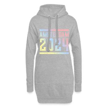 Amsterdam 2024 Bunt - Hoodie-Kleid - Grau meliert - Vorne