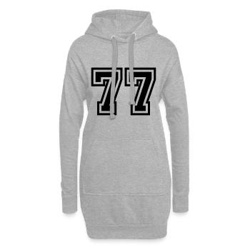 77 Zahl Symbol - Hoodie-Kleid - Grau meliert - Vorne