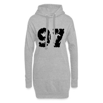 97 Numéro maillot - Sweat-shirt à capuche long Femme - gris chiné - Devant