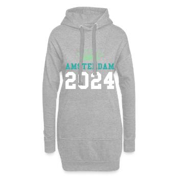 Amsterdam 2024 Krone - Hoodie-Kleid - Grau meliert - Vorne