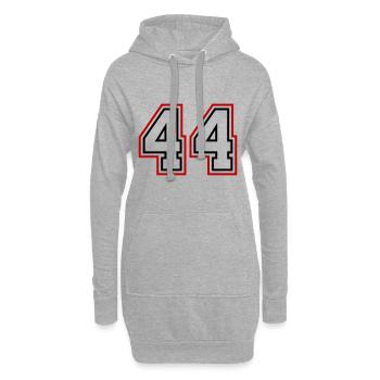 44 Zahl nummer - Hoodie-Kleid - Grau meliert - Vorne