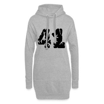 41 Maillot numéro - Sweat-shirt à capuche long Femme - gris chiné - Devant
