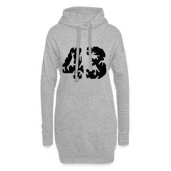 43 Maillot numéro - Sweat-shirt à capuche long Femme - gris chiné - Devant