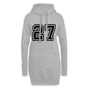 27 Zahl symbol - Hoodie-Kleid - Grau meliert - Vorne