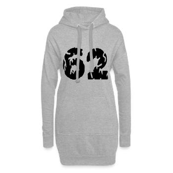 62 Maillot numéro - Sweat-shirt à capuche long Femme - gris chiné - Devant