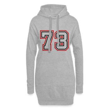 73 Zahl nummer - Hoodie-Kleid - Grau meliert - Vorne