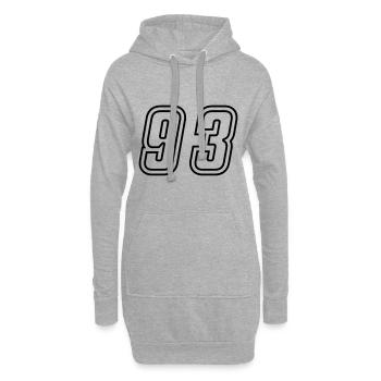 93 Numéro de numéro - Sweat-shirt à capuche long Femme - gris chiné - Devant