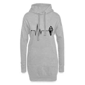 Icône de glace pulse - Sweat-shirt à capuche long Femme - gris chiné - Devant