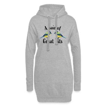 Ein Paar Kohlmeisen | Lustiges Vogelgeschenk - Hoodie-Kleid - Grau meliert - Vorne