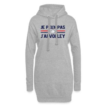 Je Peux Pas J'ai Volley Volleyball - Sweat-shirt à capuche long Femme - gris chiné - Devant