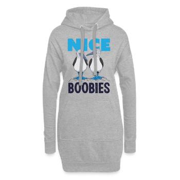 Nice Boobies Blue Footed Booby Bird Gift Funny - Sweat-shirt à capuche long Femme - gris chiné - Devant