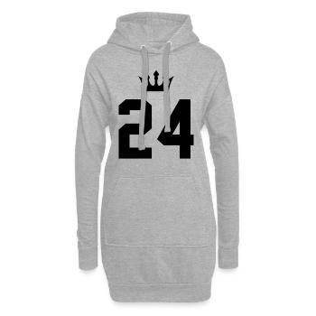 24 Zahl Krone - Hoodie-Kleid - Grau meliert - Vorne