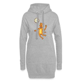 Comic Katze spielt Volleyball - Hoodie-Kleid - Grau meliert - Vorne