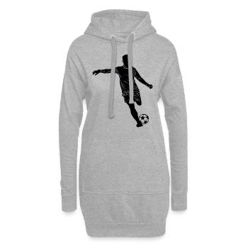 Fußball Silhouette - Hoodie-Kleid - Grau meliert - Vorne