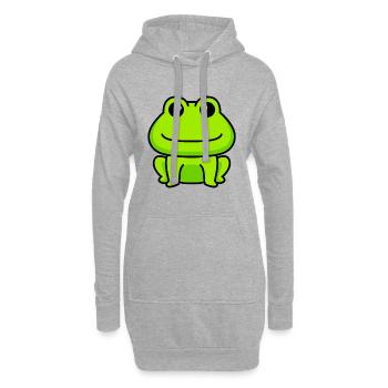 Frosch Comic Tier - Hoodie-Kleid - Grau meliert - Vorne